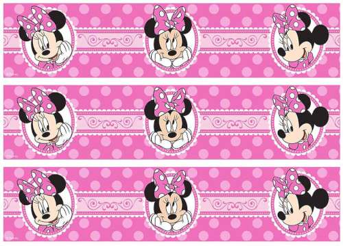 Minnie Mouse #2 Edible Icing Cake Strips - Click Image to Close